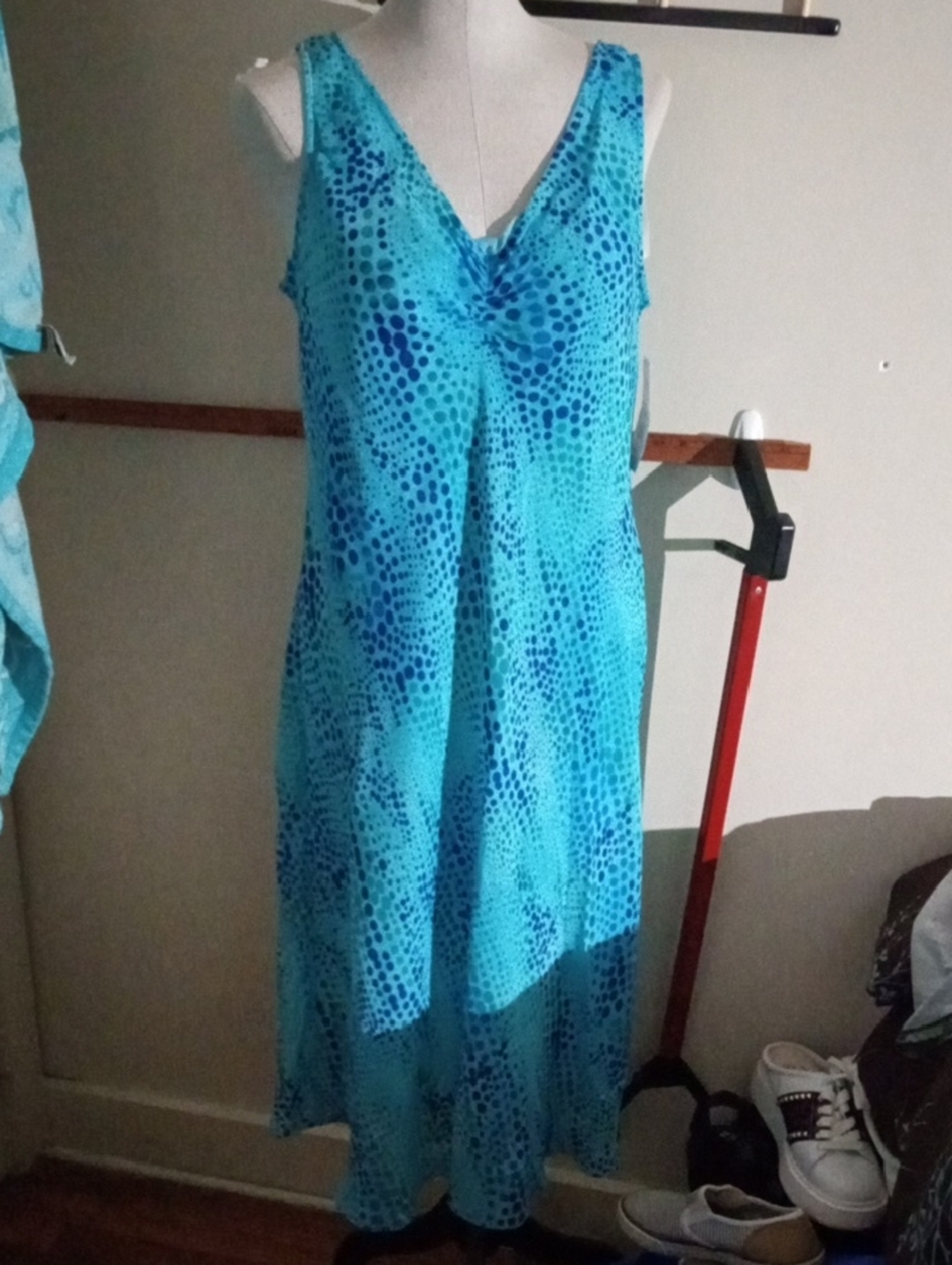 Ronni Nicole Turquoise & Navy Sleeveless V-Neck Maxi Dress